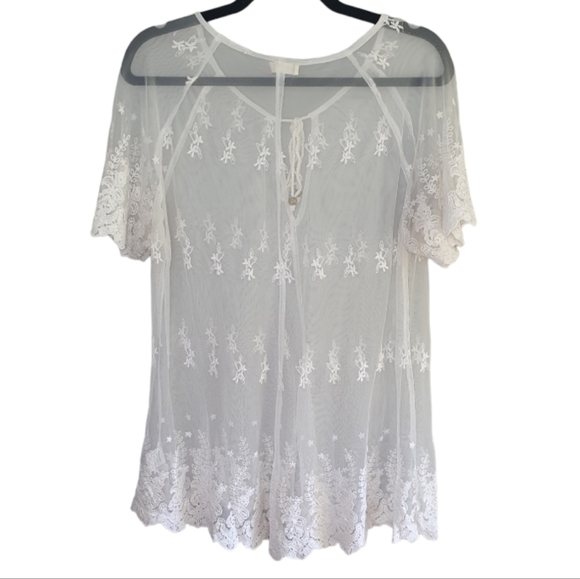 KYLA SEA Embroidered‎ Blouse White Women's Size L - Picture 7 of 10